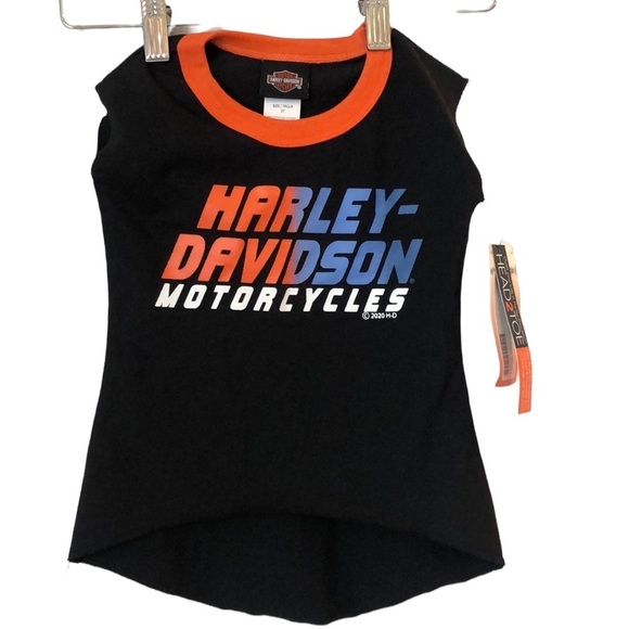 NWT Harley-Davidson Child Shirt Size 2T Cut Off Sleeves Shorter in Front - Picture 1 of 7